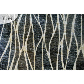 Black Chenille Jacquard Upholstery Fabric (FTH31811)